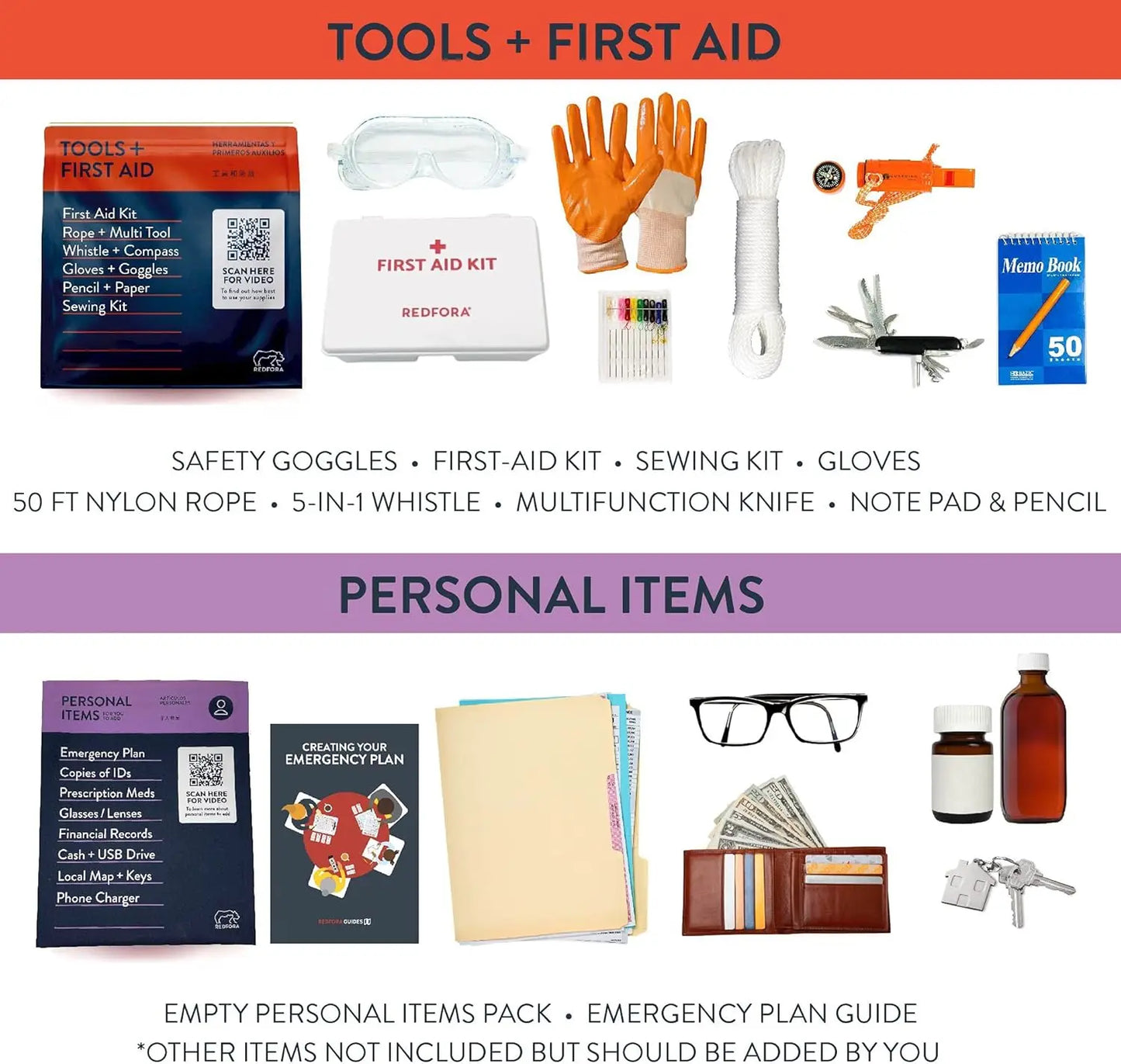 Earthquake Bag - 3 Day Emergency kit for Earthquakes, Hurricanes, Wildfires, Floods + Other disasters