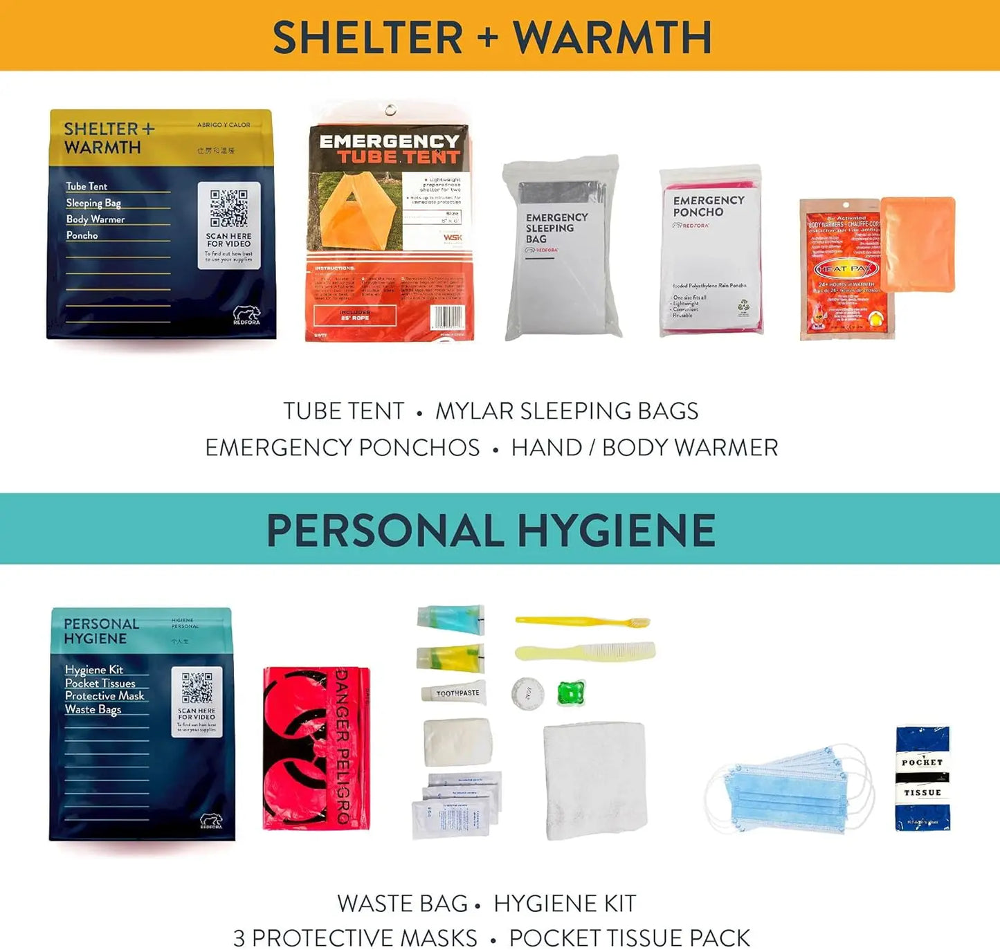 Earthquake Bag - 3 Day Emergency kit for Earthquakes, Hurricanes, Wildfires, Floods + Other disasters